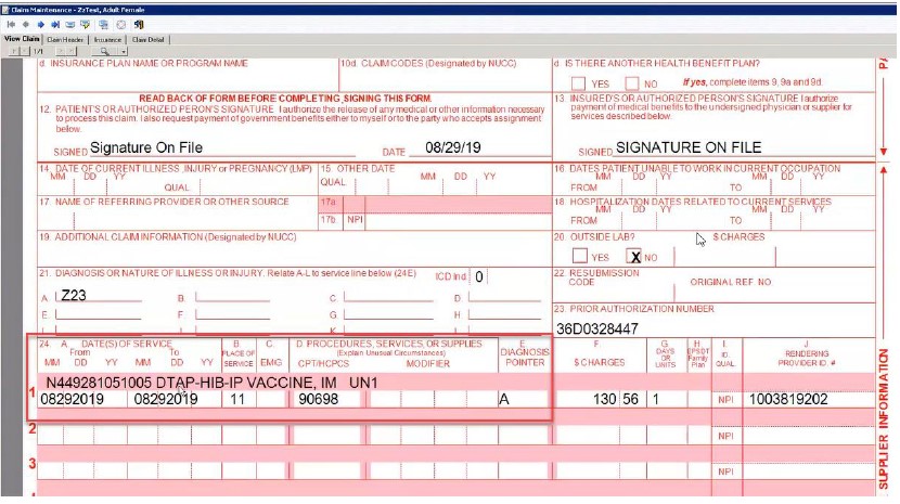 Claim Maintenance Paper form
