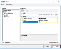 Edit Panel Sequence Fields