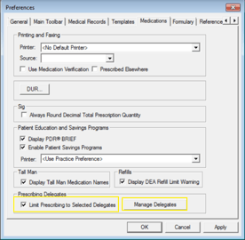 Limit Prescribing to Selected Delegates