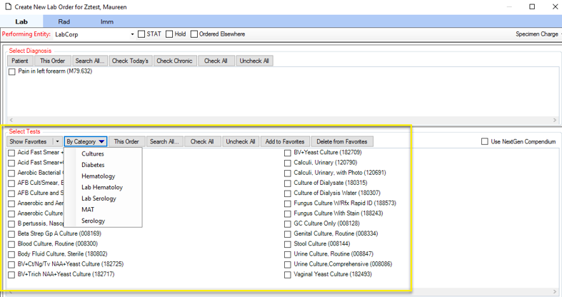 NextGen-Test-Catagories-Configuration-After