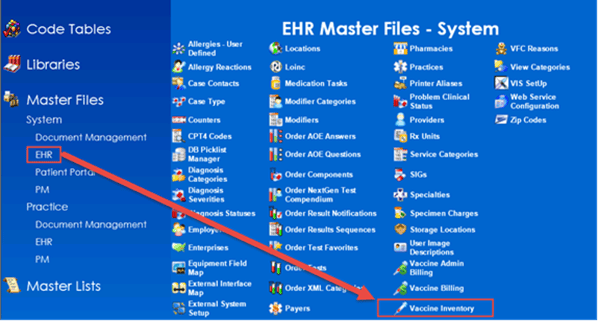 Vaccine Inventory Set up file maintenance