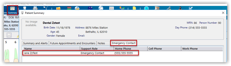 nextgen-edr-adding-emergency-contact-EDR-patient-summary-osis