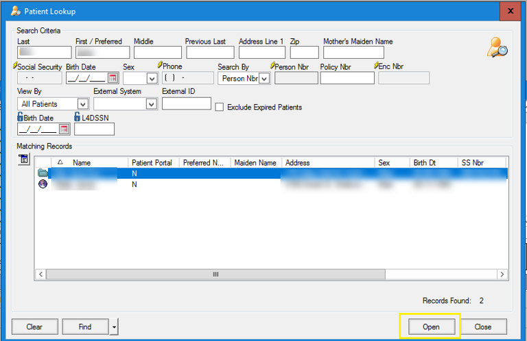 NextGen Unmatched Refills Module Patient Lookup
